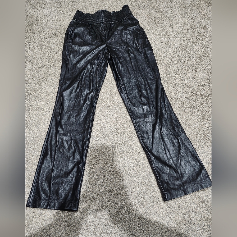 Joie Black Faux Leather Pants Size Medium